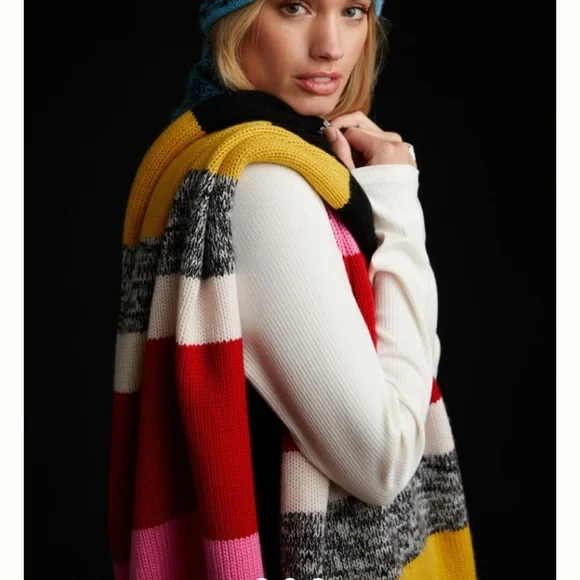 Anthropologie Kerri ROSENTHAL marked strip scarf new one size - Picture 3 of 9